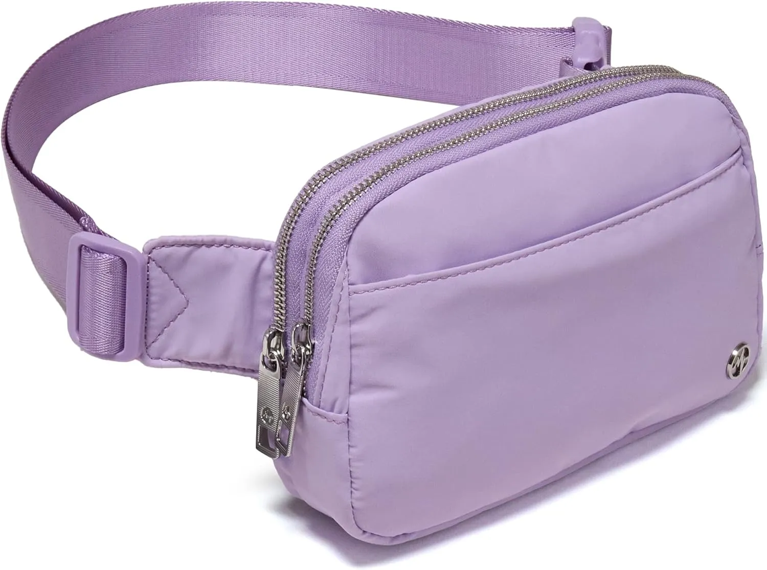 Pander Everywhere Belt Bag for Women, 5 Zipper Pockets Nylon Crossbody Fanny Pack Purse (Lilac Purple).