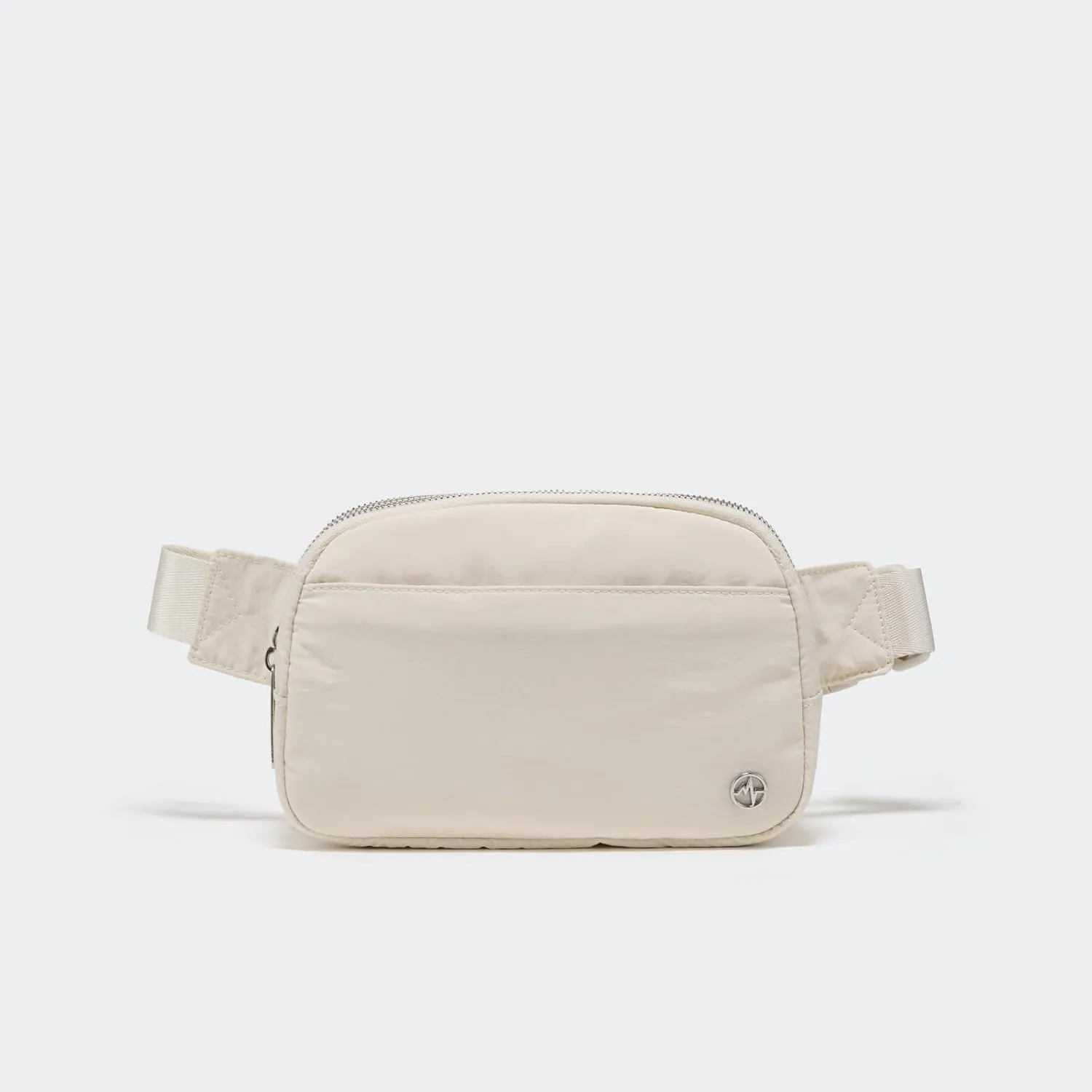 Pander Everywhere Belt Bag for Women, 5 Zipper Pockets Nylon Crossbody Fanny Pack Purse (White Opal)