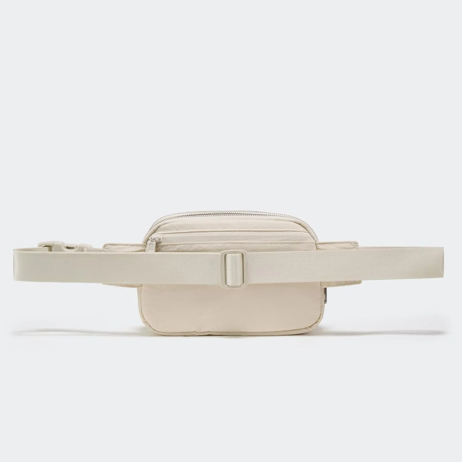 Pander Everywhere Belt Bag for Women, 5 Zipper Pockets Nylon Crossbody Fanny Pack Purse (White Opal)