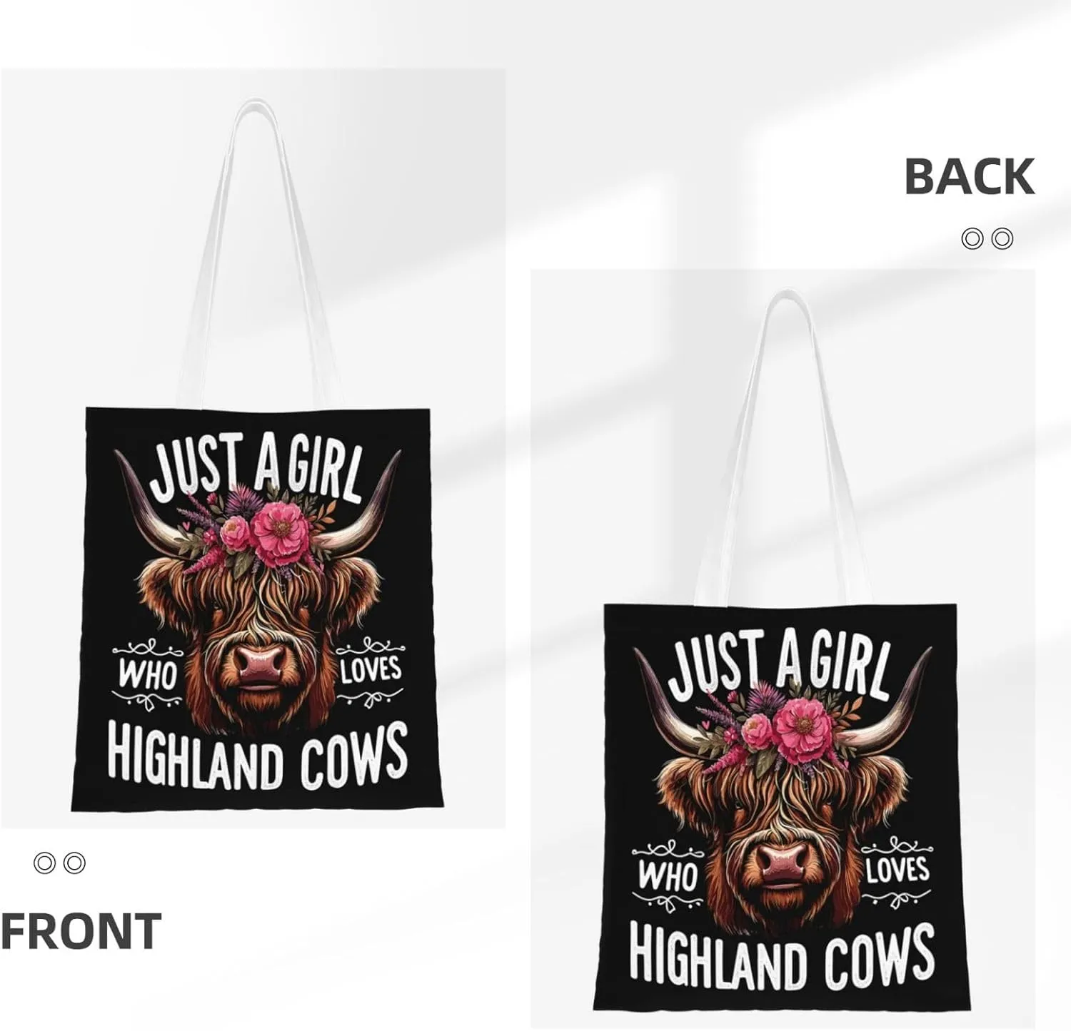 Papa Of The Birthday Girls Cow Tote Bag Reusable Shoulder Tote Bag For Women Lady Vacation, Shopping, Work