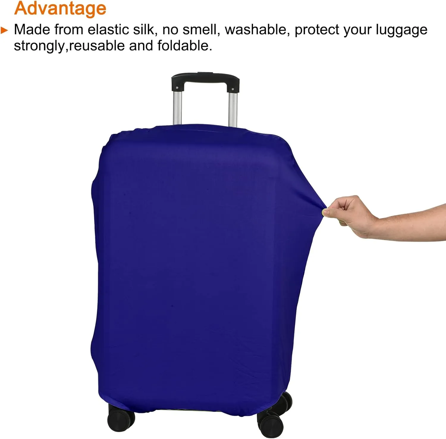 PATIKIL Elastic Silk Travel Luggage Cover, Washable Protective Suitcase Protector Bag Blue for 24 Inch Wheeled Suitcase
