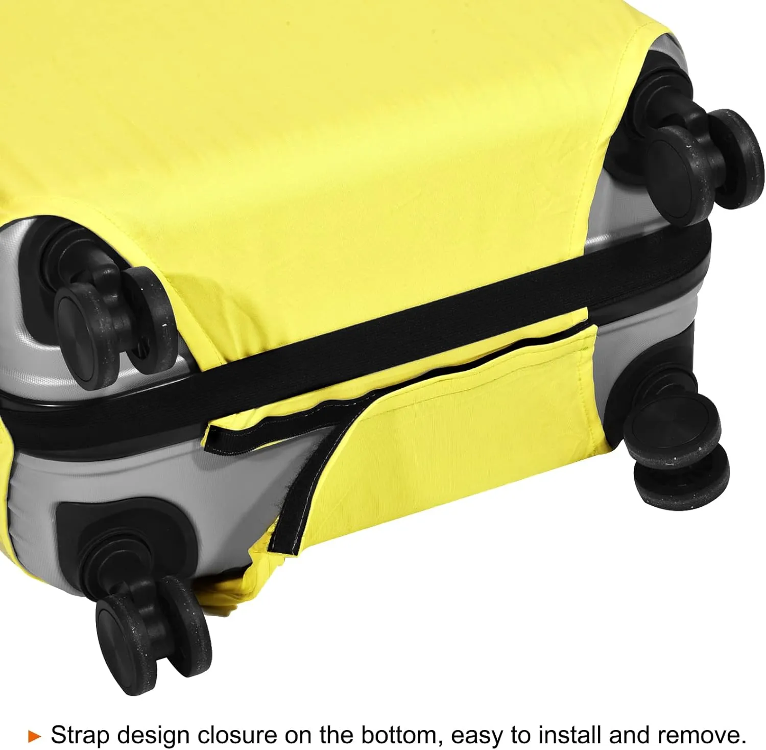 PATIKIL Elastic Silk Travel Luggage Cover, Washable Protective Suitcase Protector Bag Yellow for 28 Inch Wheeled Suitcase