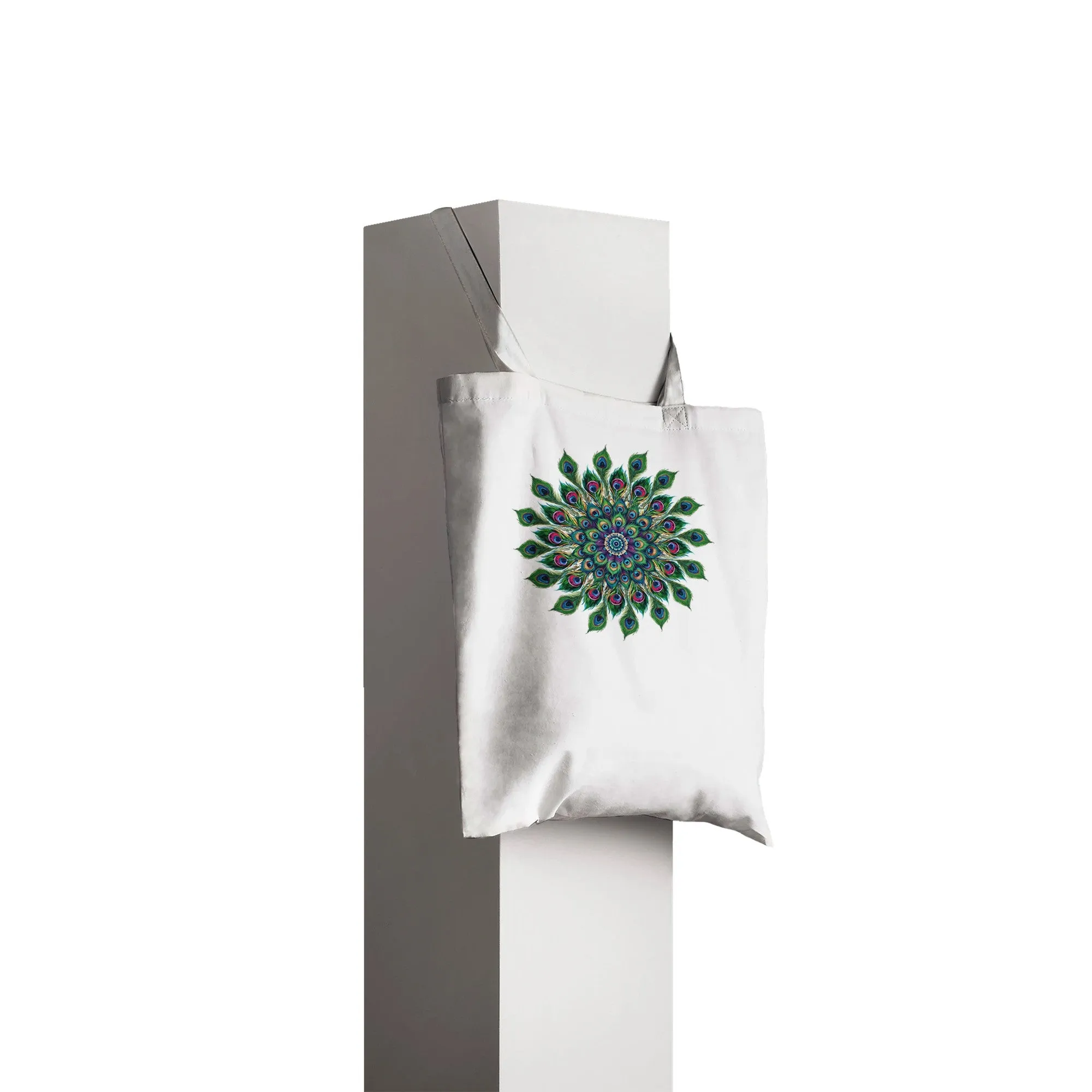 Peacock Mandala Tote Bag