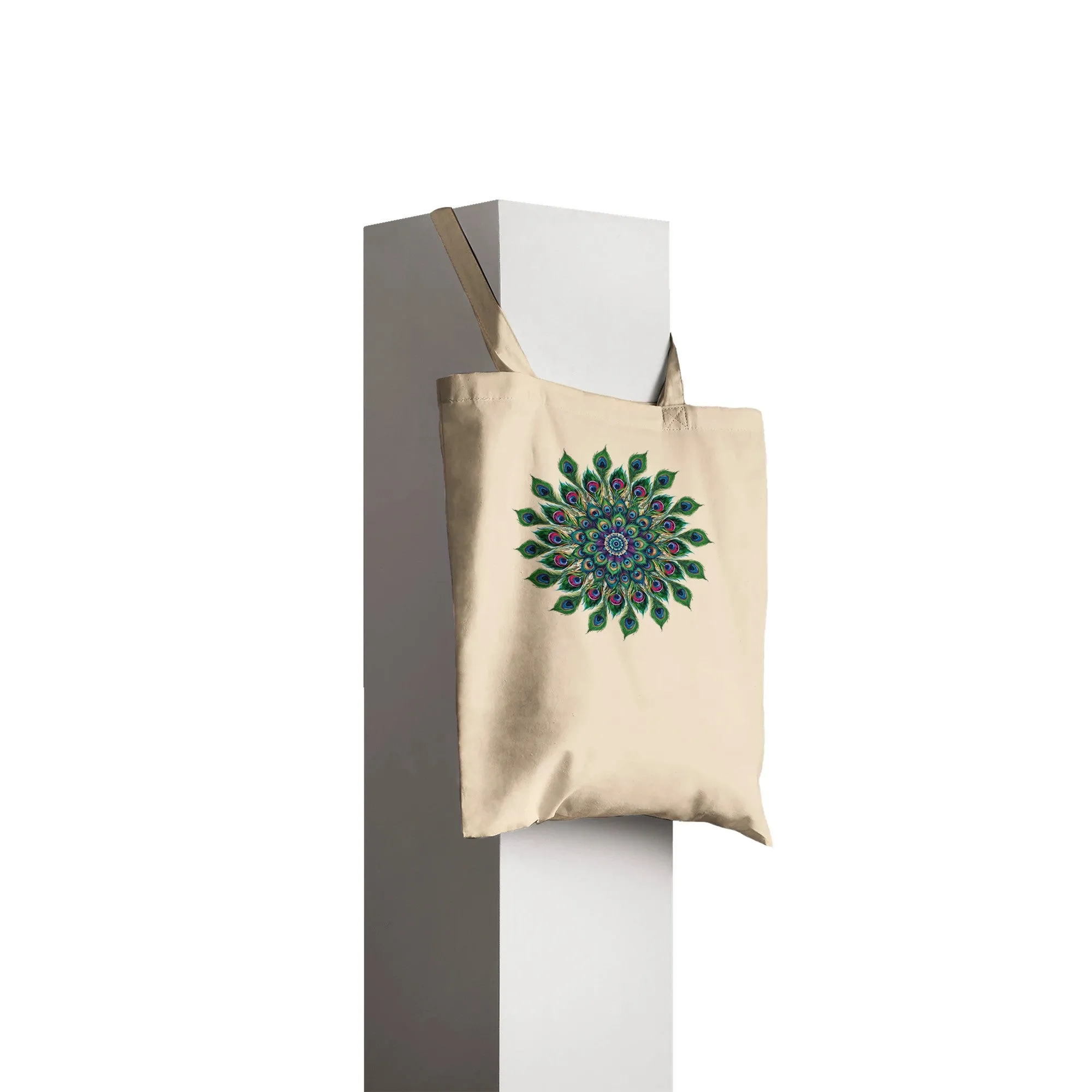 Peacock Mandala Tote Bag
