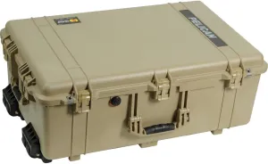 Pelican 1650 Watertight Wheeled Hard Case without Foam insert - Desert Tan