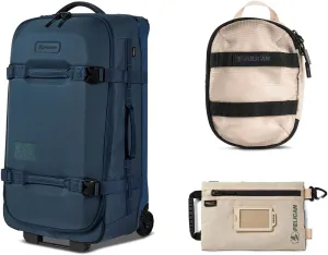 Pelican Aegis HY28 28" Wheeled Check-In Roller Hybrid Duffel Bag, Indigo Blue, Bundle with PCS ModPak Packing Cube and SPM ModPak Storage Pouch, Sand