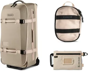 Pelican Aegis HY32 32" Wheeled Check-In Roller Hybrid Duffel Bag, Sand, Bundle with PCS ModPak Packing Cube and SPM ModPak Storage Pouch