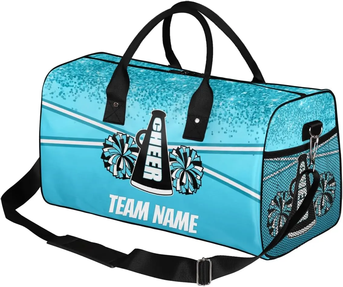 Personalized Cheer Bag for Cheerleaders, Sport Duffel Bag for Women, Cheerleading Gifts for Teams Blue