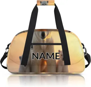 Personalized Custom Cute Polar Bear Gym Bag for Women Men Carry on Travel Duffel Tote Wild Animals Snowy Overnight Workout Weekender Bag
