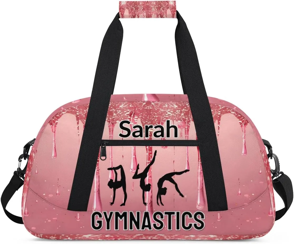 Personalized Dance Bag Gym Bag, Custom Gymnastics Sports Duffel Bags Weekender Bags Travel Duffel Bag Custom Neme Gymnastics Ballet Bag Fluid