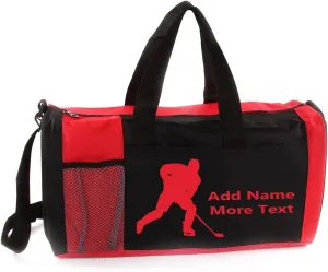 Personalized Kids 18 Inch Sport Duffel Bag With Custom Name & Text - Hockey