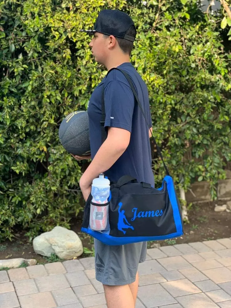 Personalized Kids 18 Inch Sport Duffel Bag With Custom Name & Text - Hockey