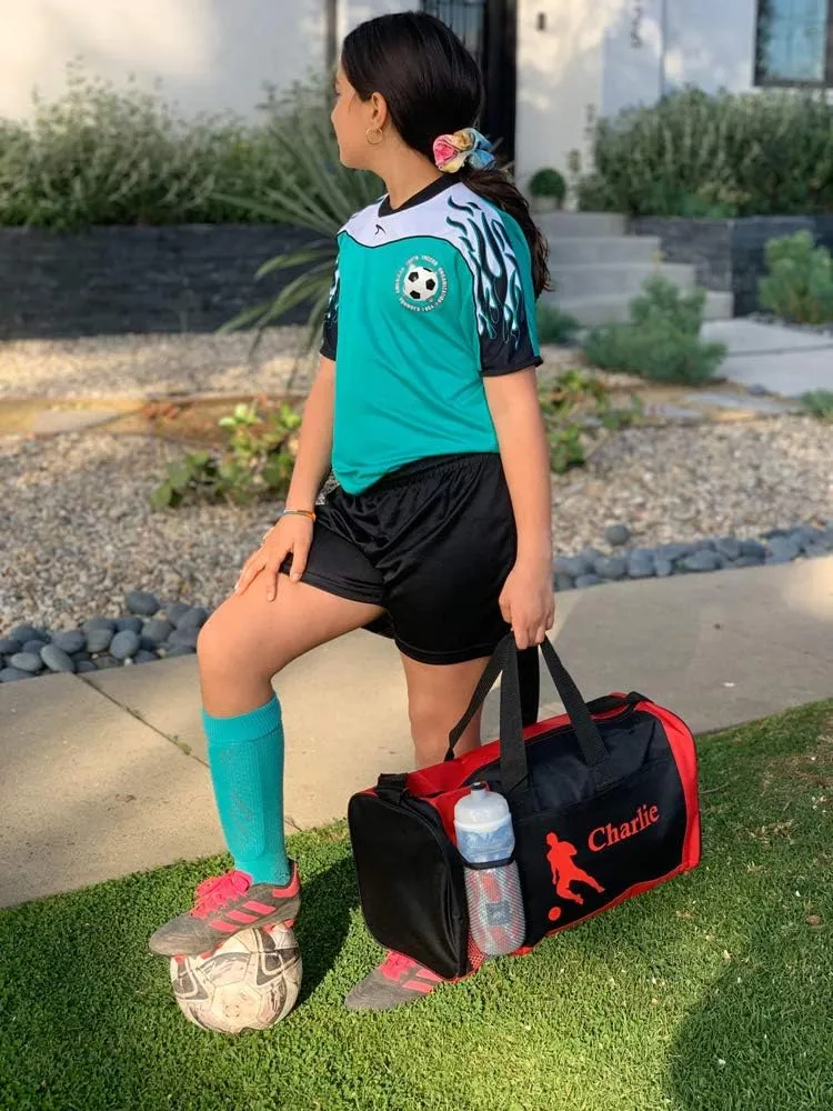 Personalized Kids 18 Inch Sport Duffel Bag With Custom Name & Text - Soccer