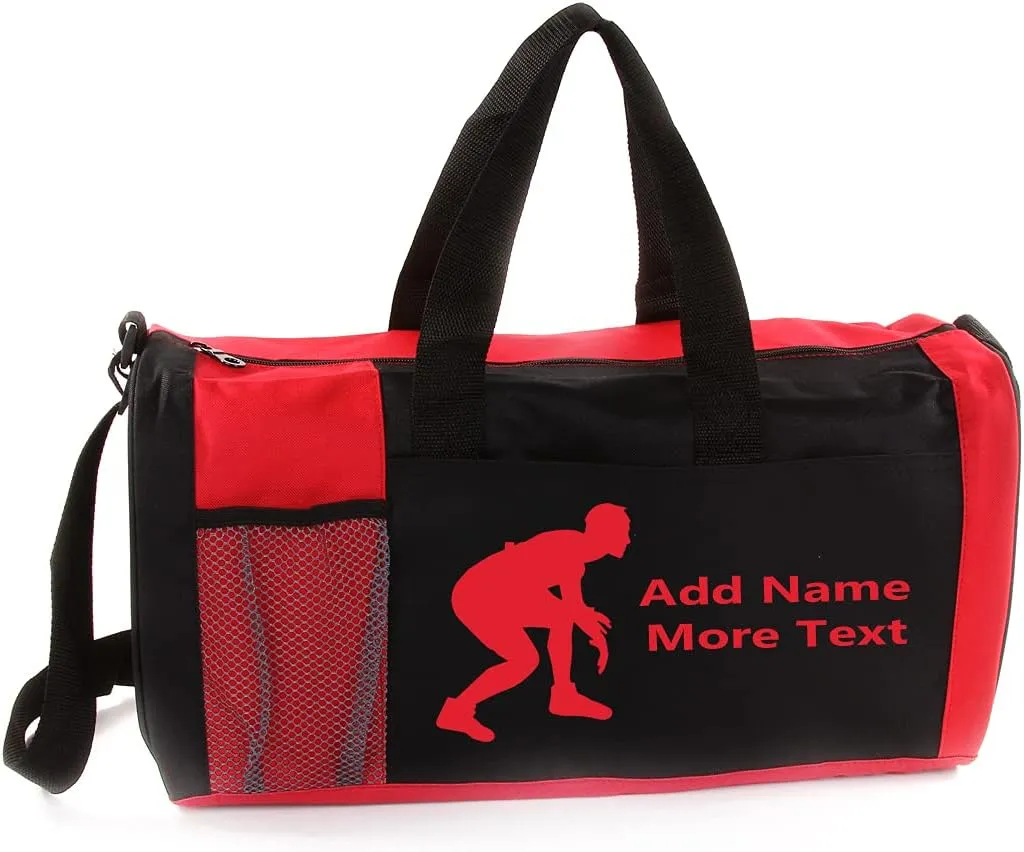 Personalized Kids 18 Inch Sport Duffel Bag With Custom Name & Text - Wrestling
