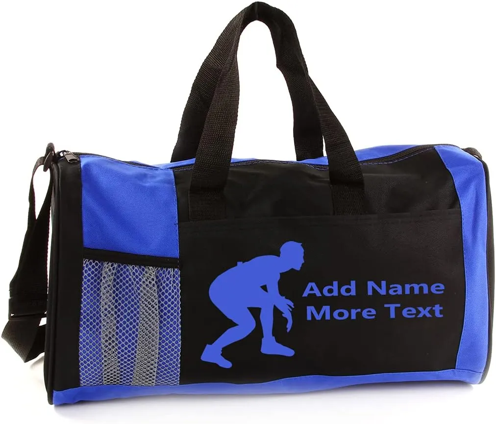 Personalized Kids 18 Inch Sport Duffel Bag With Custom Name & Text - Wrestling