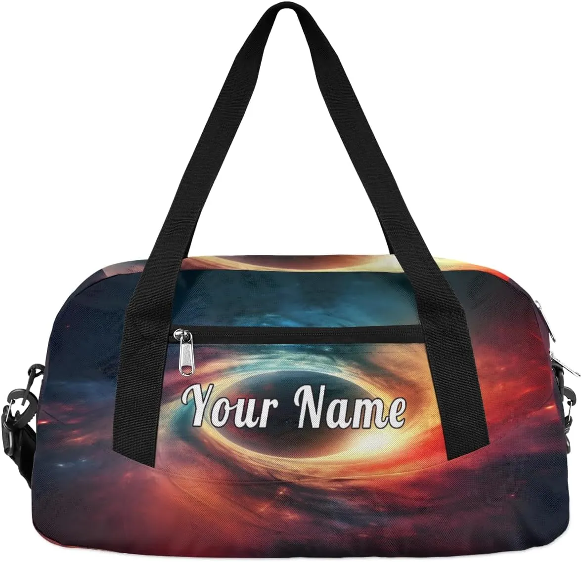 Personalized Kids Duffel Bag Art Painting Black Holes Galaxy,Custom Sport Gym Bag for Boys Girls,WWeekender Overnight Bags Travel Duffel Bag,Customized Kids Gift