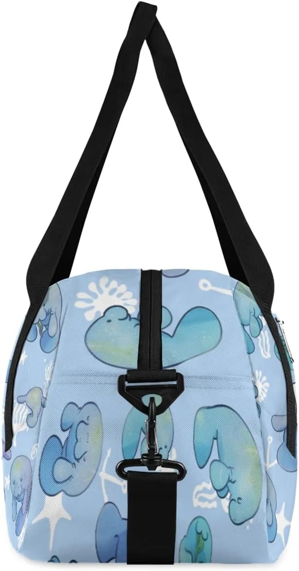 Personalized Kids Duffel Bag Ocean Sea Manatee,Custom Sport Gym Bag for Boys Girls,WWeekender Overnight Bags Travel Duffel Bag,Customized Kids Gift