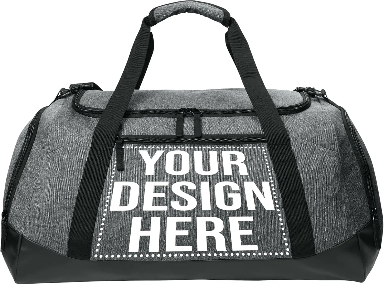 Personalized Large Sports Duffel Gym Bag for Women with Shoe Compartment, Durable Duffle Bag for Travel and Fitness, Spacious Storage, Adjustable Strap (Custom Upload, Grey)