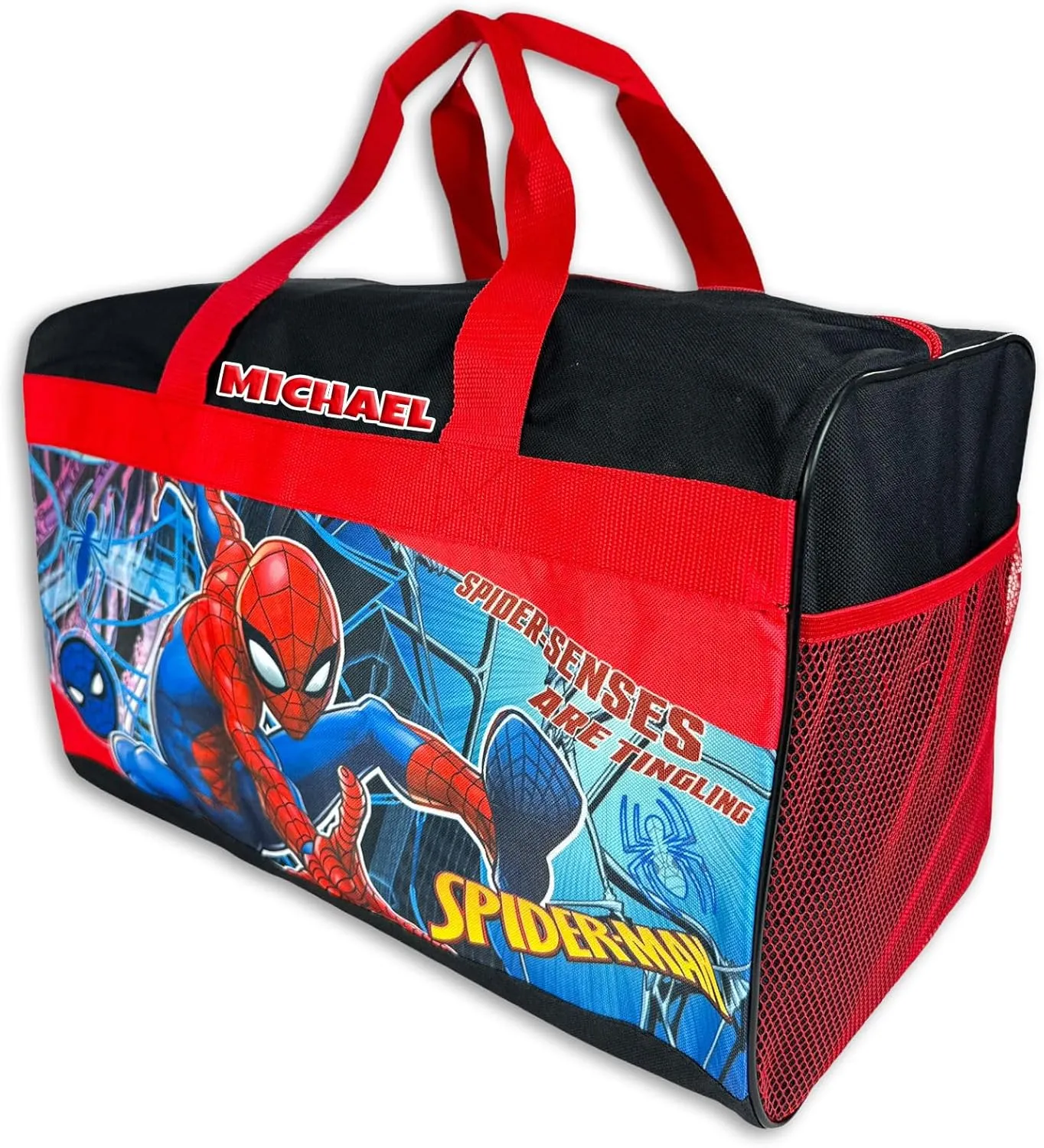 Personalized Licensed Kids Duffel Bag - Marvel Spiderman (NO SHOULDER STRAP)