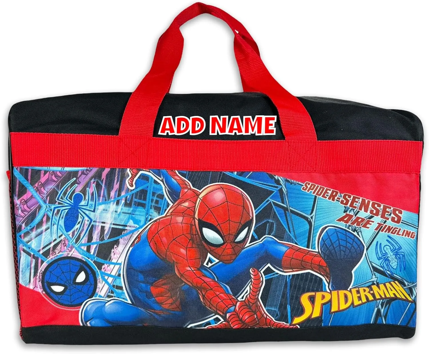 Personalized Licensed Kids Duffel Bag - Marvel Spiderman (NO SHOULDER STRAP)