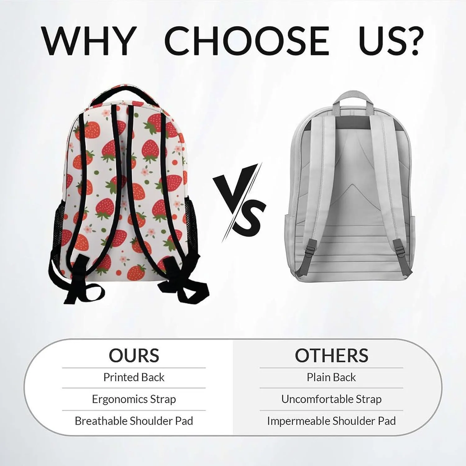 Personalized School Backpack for Girls - 17 Inch Large Capacity Aesthetic Kid Backpack - Pink Durable Strawberry Bookbag for School, Travel and Camp