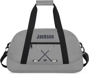 Personalized Sport Gym Bag for Boys,Custom Duffel Bag,Travel Weekender Overnight Tote Bag Carry On Duffel Bag,Customized Gift for Kids Hockey