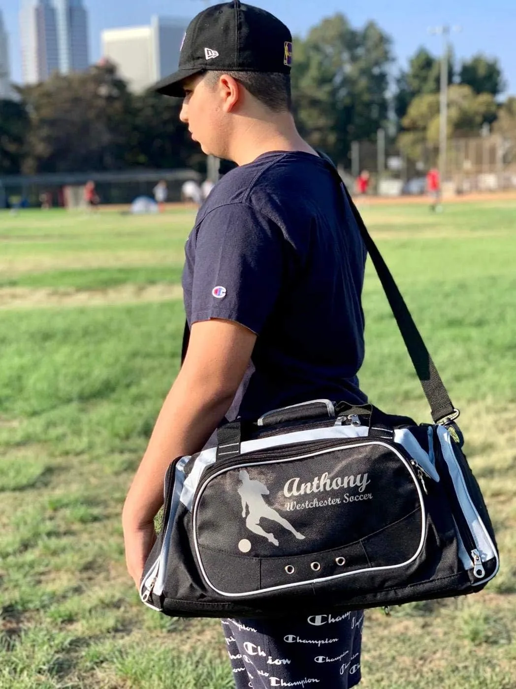 Personalized SportS Duffel Bag With Custom Name & Text - Martial Art Female Black