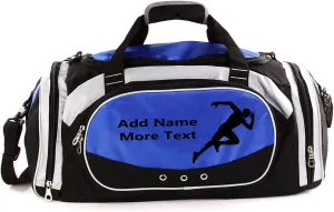 Personalized SportS Duffel Bag With Custom Name & Text - Track Blue
