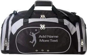 Personalized SportS Duffel Bag With Custom Name & Text - Vollyball Black