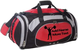 Personalized SportS Duffel Bag With Custom Name & Text - Weight Lifting/Cross Fit