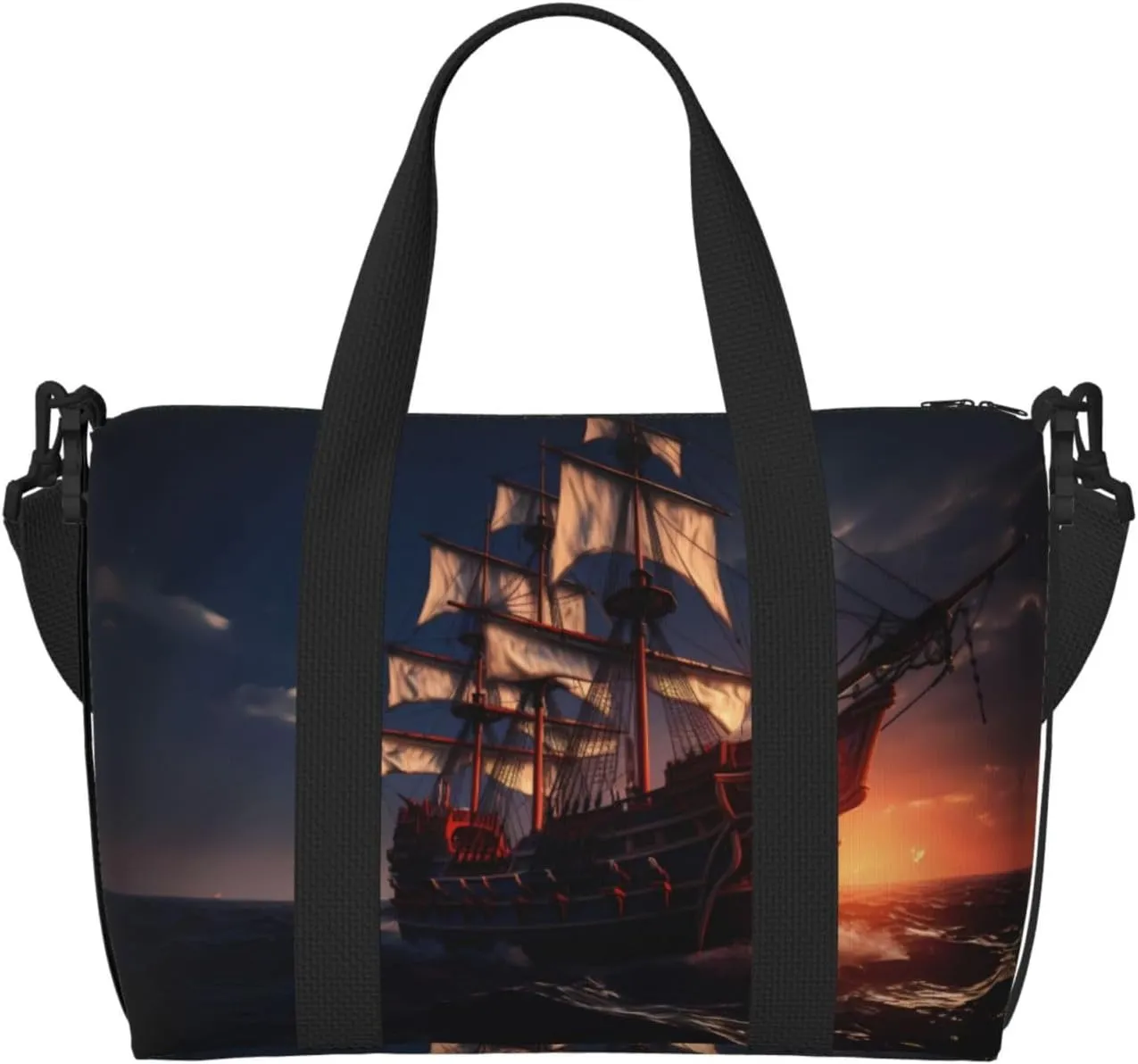 Phayah Boat Sailing In Sunset Crossbody Travel Bag Overnighter Duffel Bags Carry On Size Ideal For School Or Overnight Travel Bag