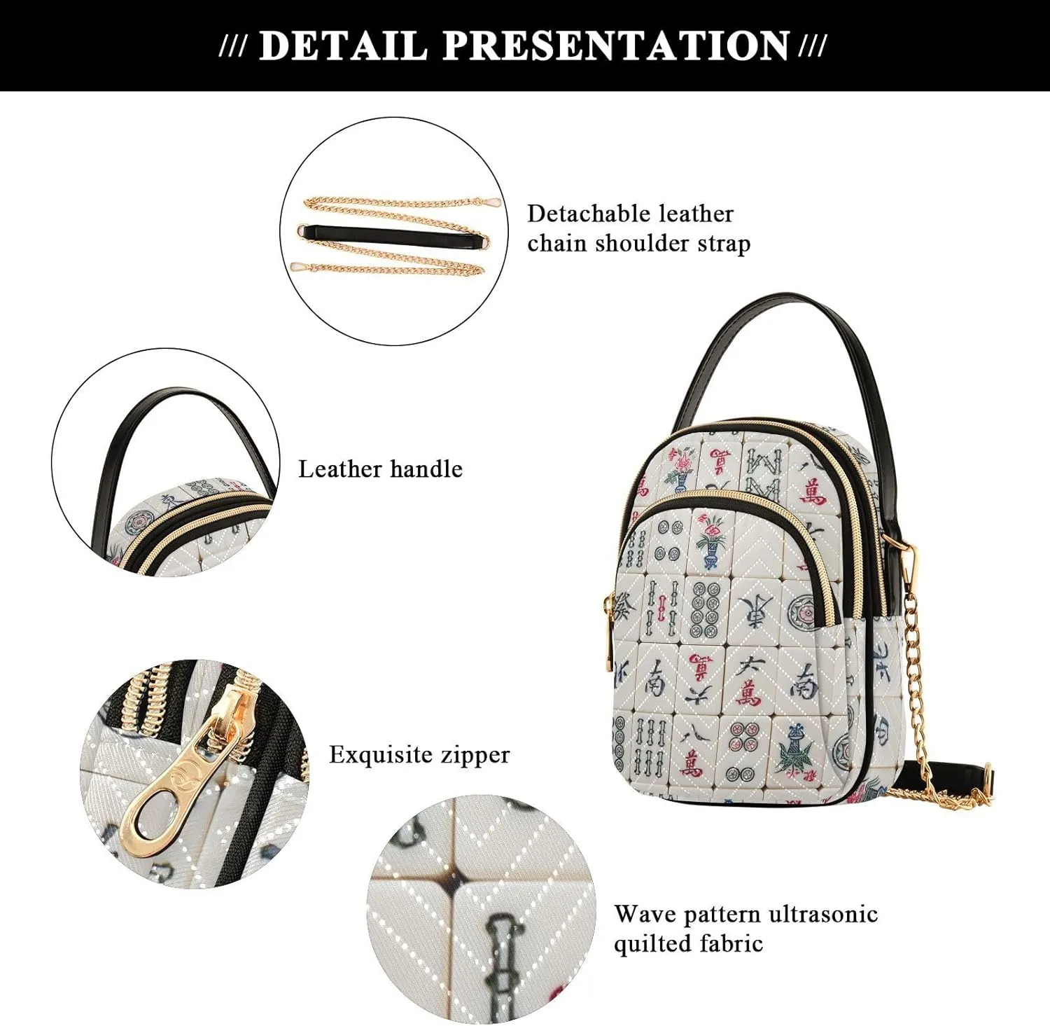 Phone Purses for Women Goats Casual Printing Shoulder Phone Purse Chain Purse for Women