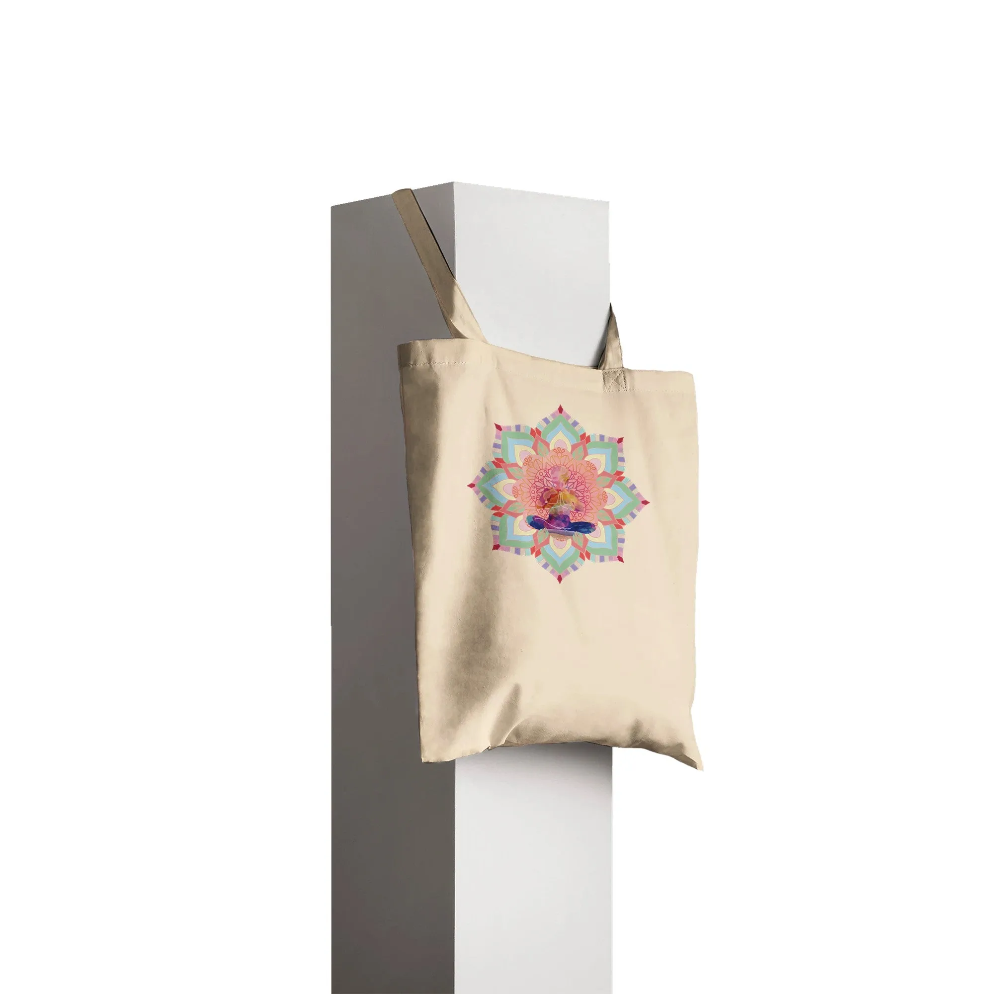 Pink Lotus Mandala Tote Bag