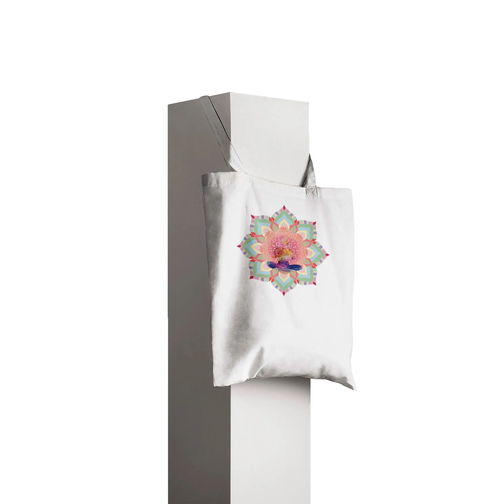 Pink Lotus Mandala Tote Bag
