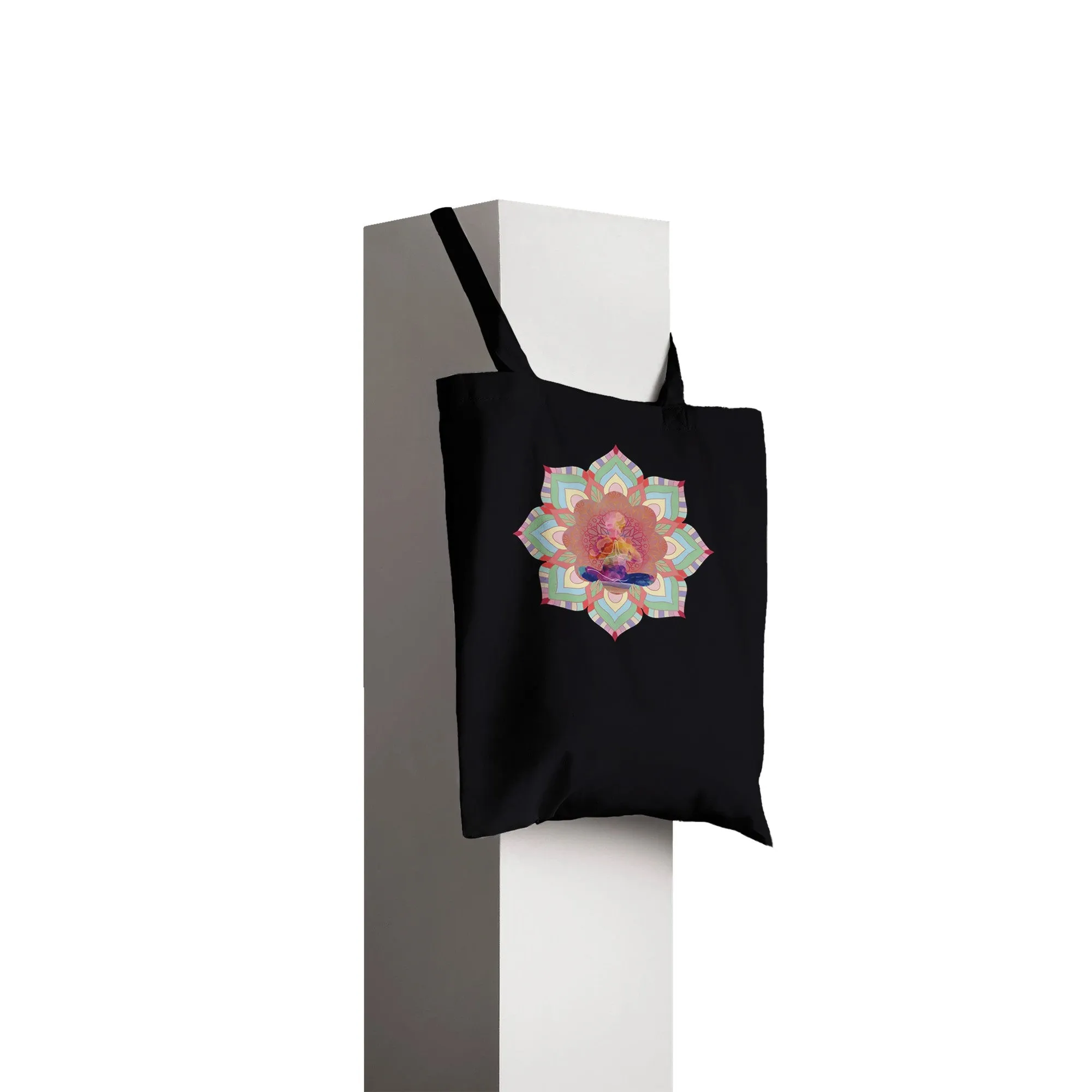 Pink Lotus Mandala Tote Bag