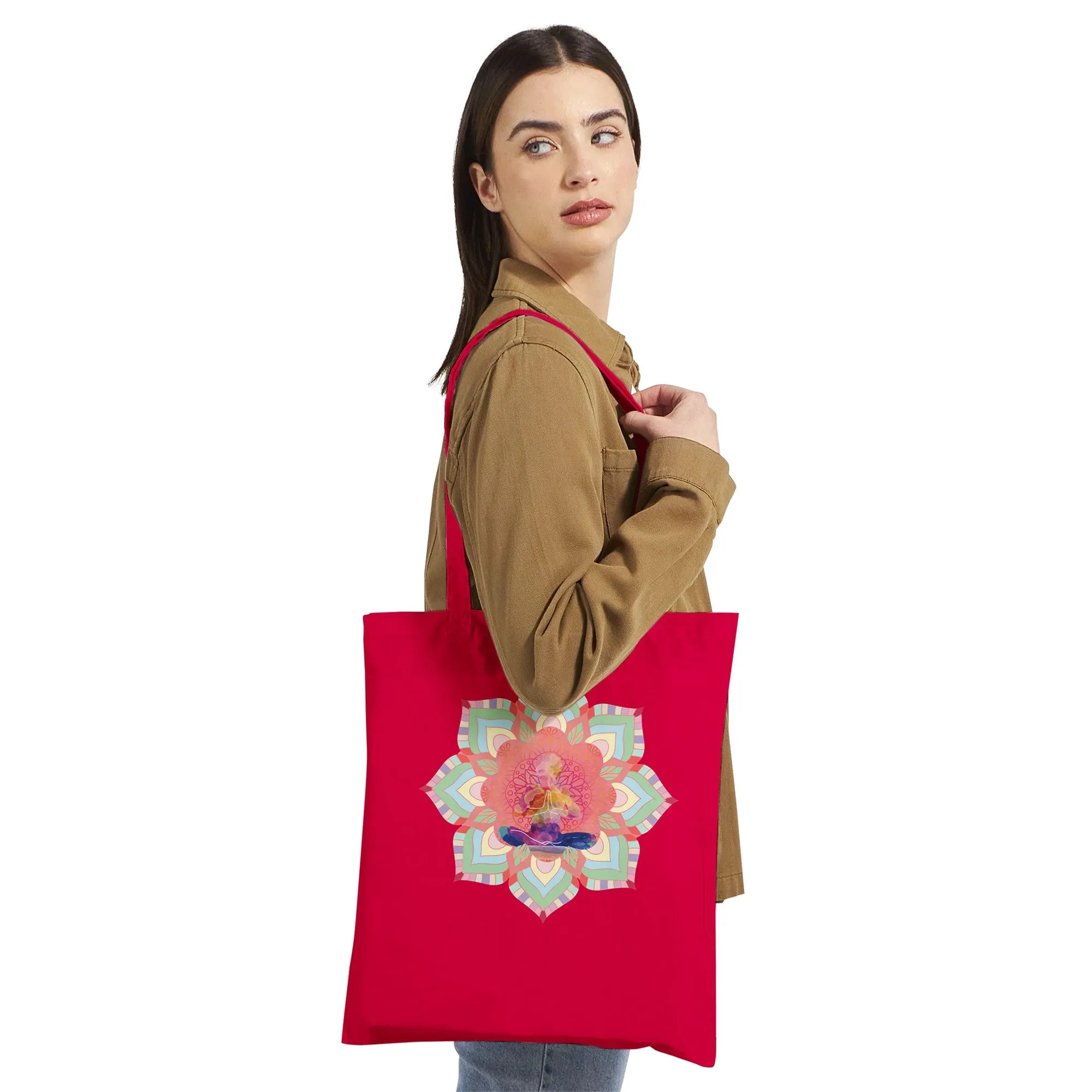 Pink Lotus Mandala Tote Bag