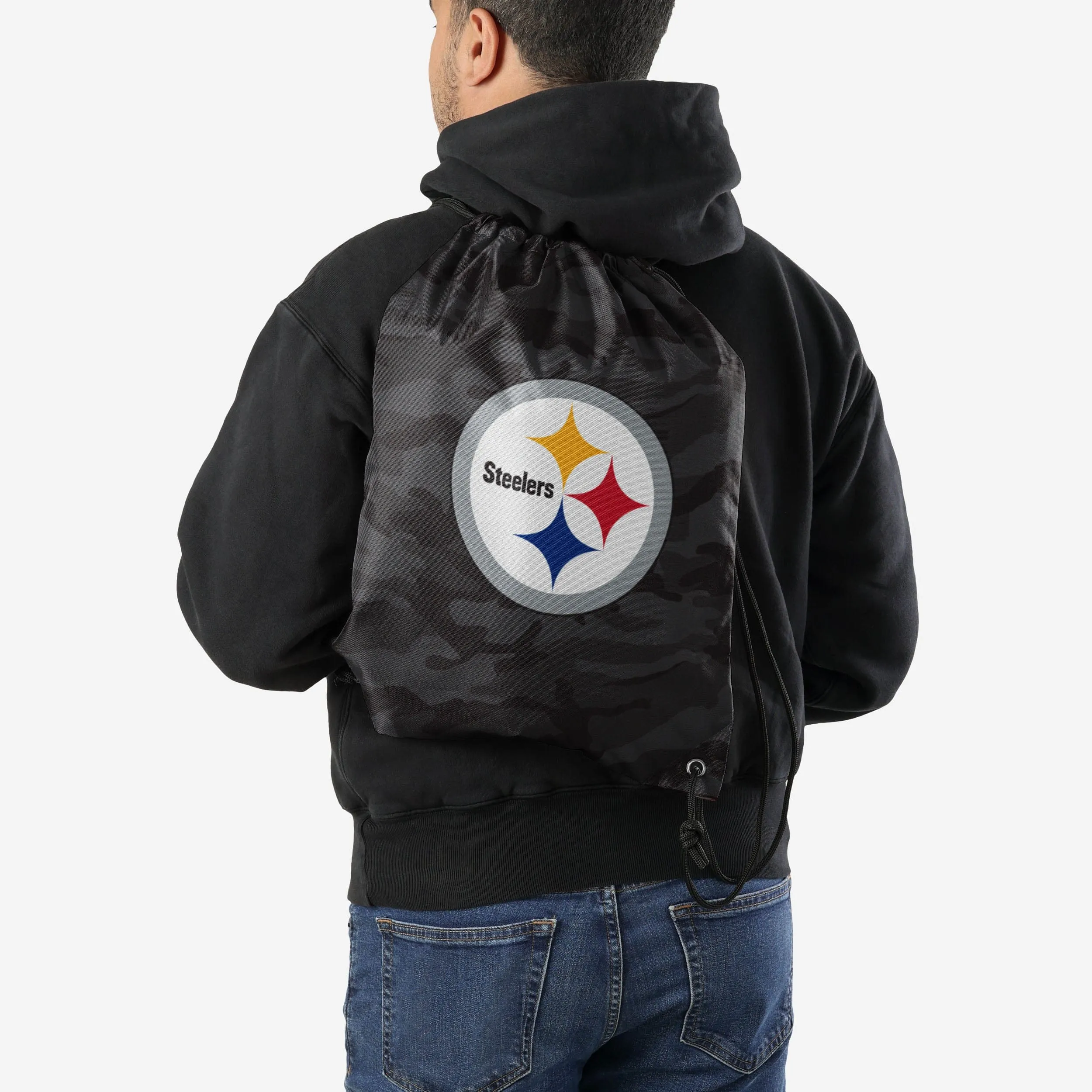 Pittsburgh Steelers Big Logo Camo Drawstring Backpack