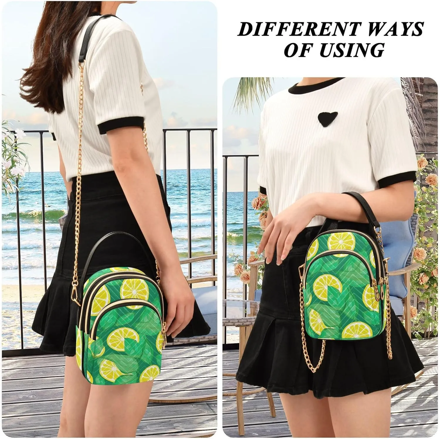 Pizza on a Green Purse with Strap Crossbody, Shoulder Handbag, Fashion Crossbody Bags for Women