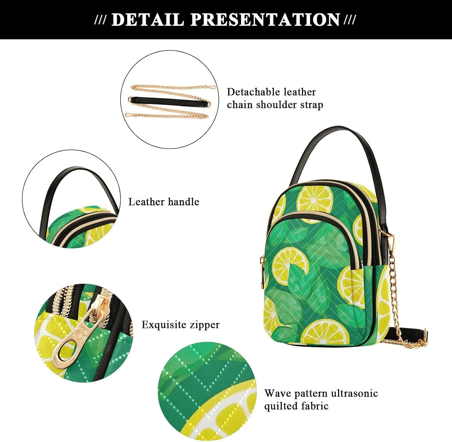Pizza on a Green Purse with Strap Crossbody, Shoulder Handbag, Fashion Crossbody Bags for Women