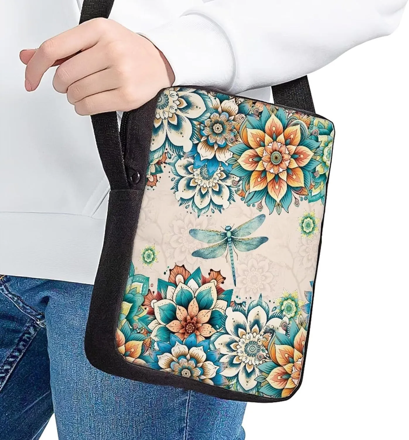 Poceacles Messenger Bag for Women Crossbody Purse Zipper Travel Mini Shoulder Bags with Adjustable Strap