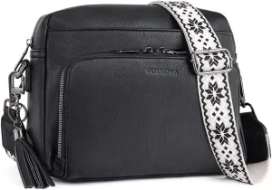 POIUGOYA Crossbody Purses for Women Trendy,Vegan Leather Medium Crossbody Bag,Women's Crossbody Travel Purse Built in Wallet