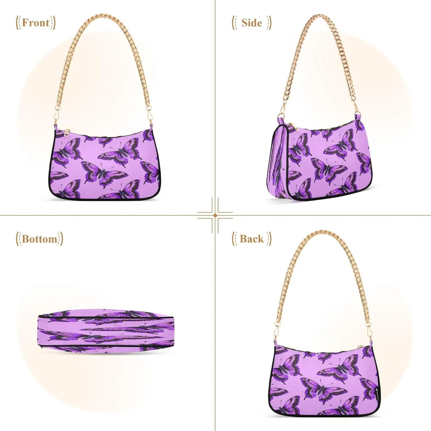 Polyester Shoulder Purses for Women,Fashion Shoulder Bag Purse Womens Crescent Crossbody Bag
