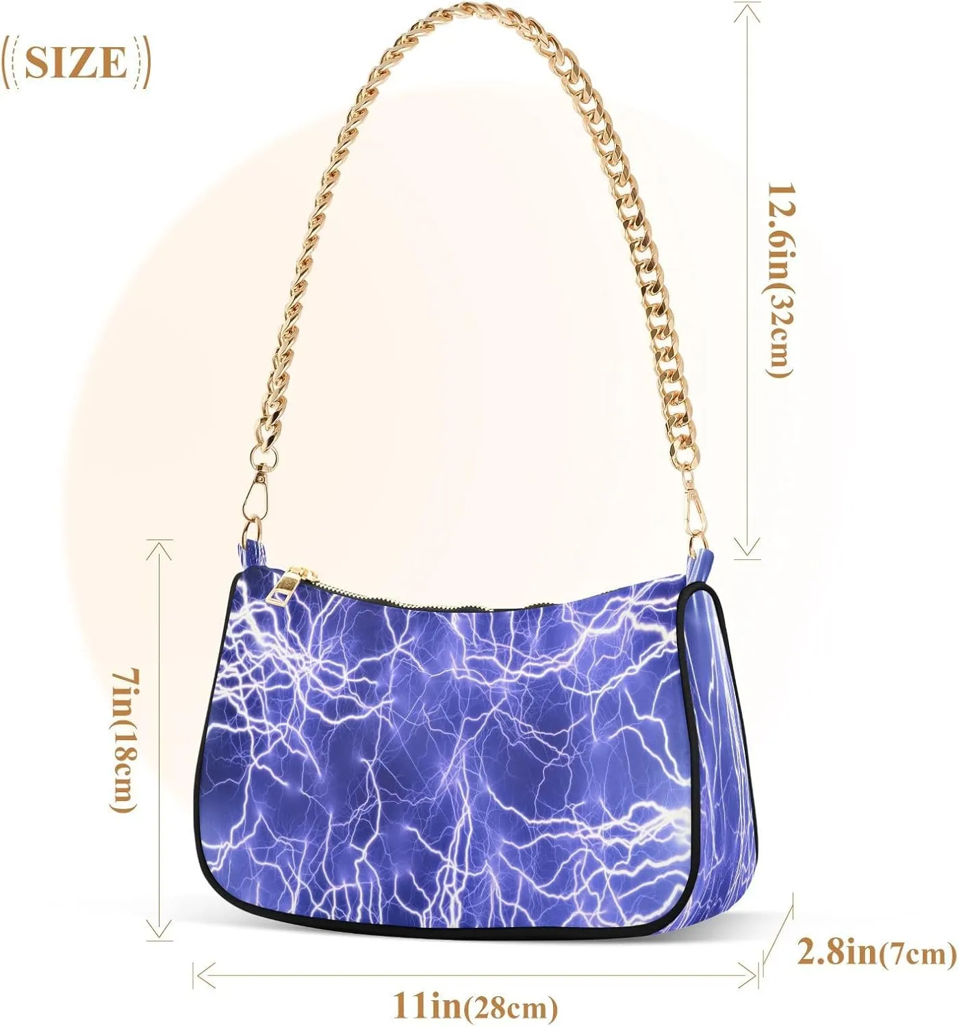 Polyester Shoulder Purses for Women,Fashion Shoulder Bag Purse Womens Crescent Crossbody Bag