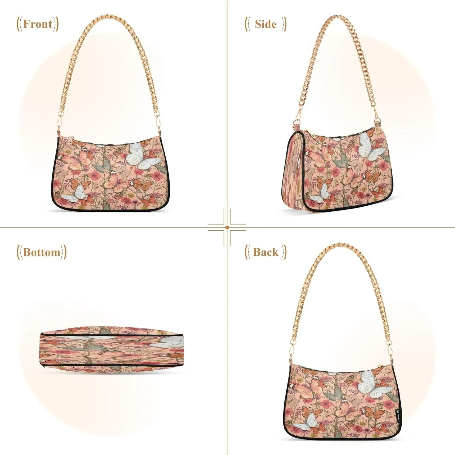 Polyester Shoulder Purses for Women,Fashion Shoulder Bag Purse Womens Crescent Crossbody Bag