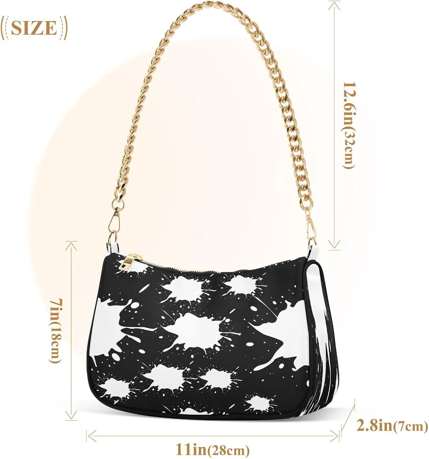 Polyester Shoulder Purses for Women,Fashion Shoulder Bag Purse Womens Crescent Crossbody Bag