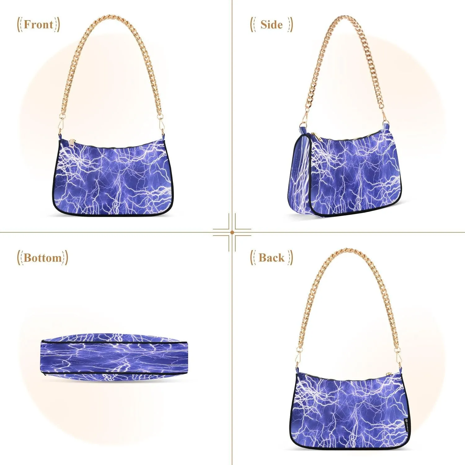 Polyester Shoulder Purses for Women,Fashion Shoulder Bag Purse Womens Crescent Crossbody Bag