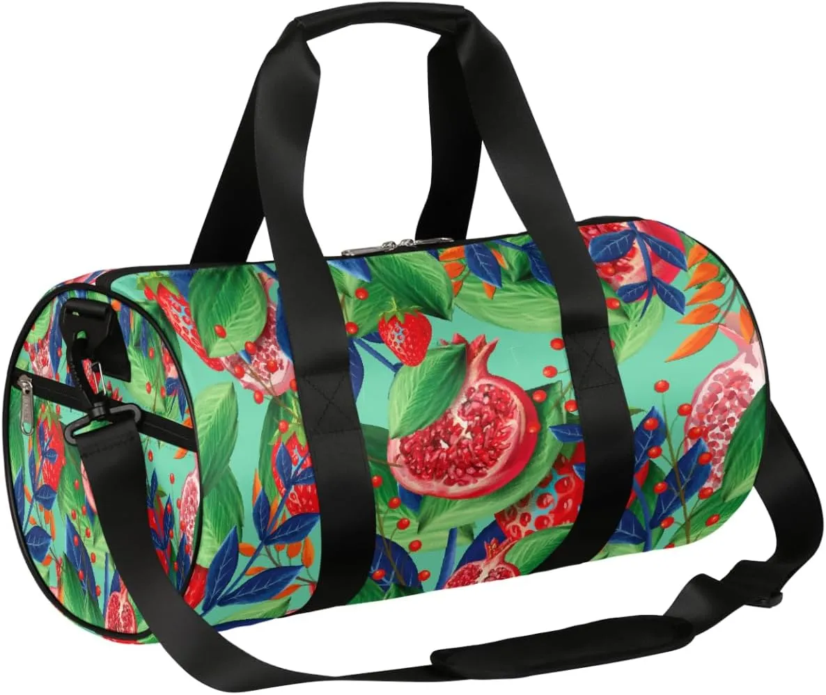 Pomegranate Strawberry Sports Gym Bag Duffel Bags Workout Lightweight Shoulder Weekender Bag Travel Duffel Bag for Men Women(Pomegranate)