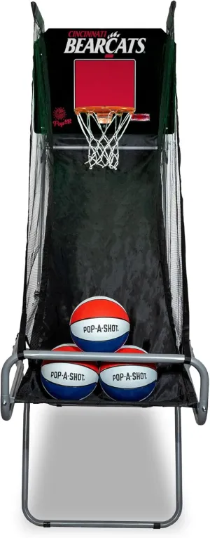 Pop-A-Shot - Pop-Up with Cincinnati Bearcats NCAA Graphics| Arcade Basketball Game On The Go | Infrared Sensor Scoring | 3 Balls | Foldable & Portable Hoop