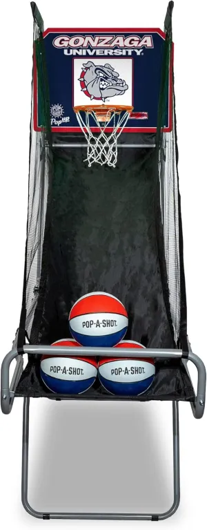 Pop-A-Shot - Pop-Up with Gonzaga Bulldogs NCAA Graphics| Arcade Basketball Game On The Go | Infrared Sensor Scoring | 3 Balls | Foldable & Portable Hoop