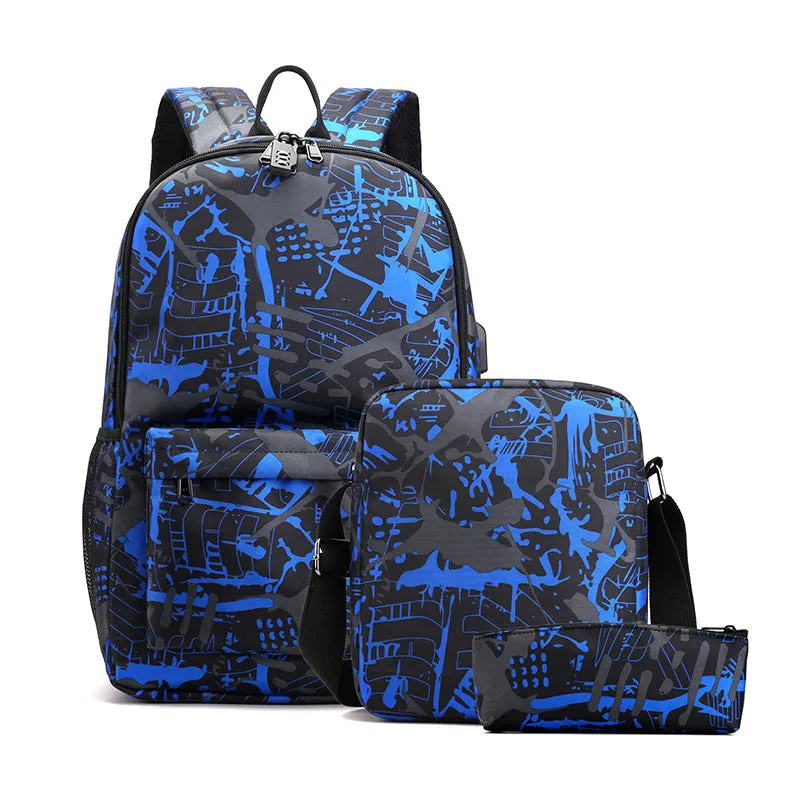 Popular Convenient Charging Two-piece Pencil Computer Backpacks